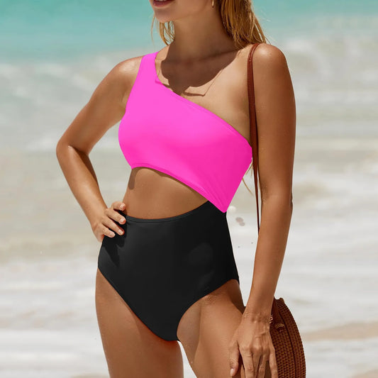 One Shoulder cut out swimsuit