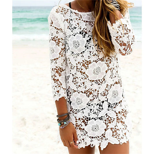 Lace tunic beach cover up