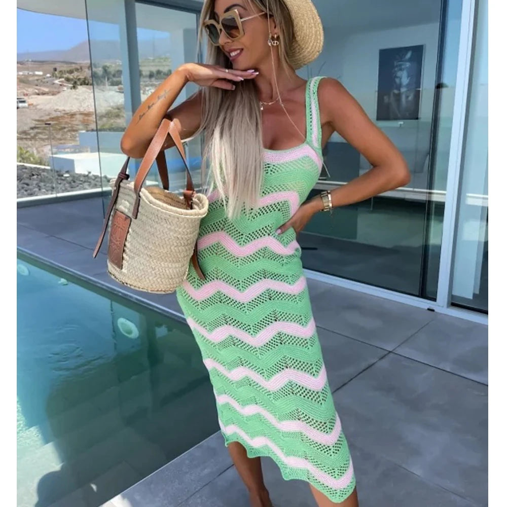 Wave Bodycon Beach Dress