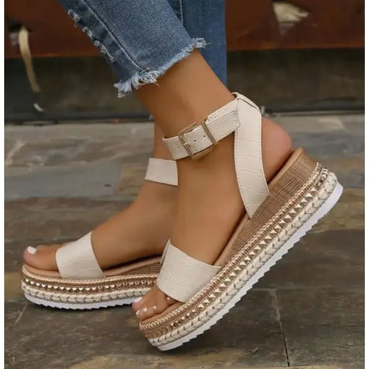 Mock-croc low wedges