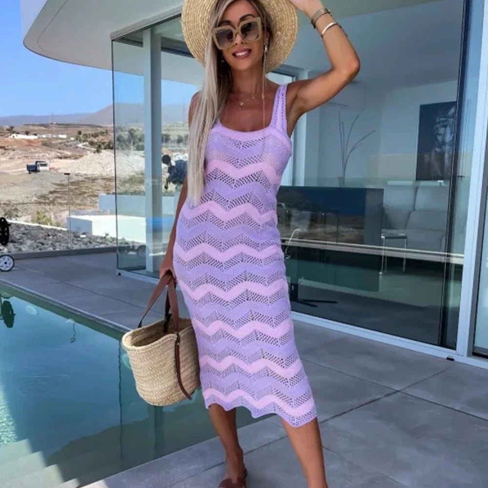 Wave Bodycon Beach Dress